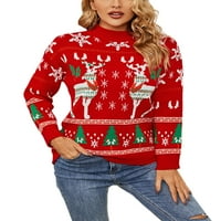 Paille Dame Xmas Loose pulover pletiva zima topli skakač vrhovi božićni džeks pleteni džemperi crveni