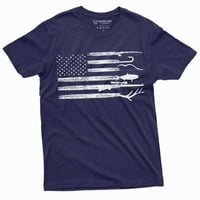 Muška lovačka košulja u SAD-u u USA zastava Nature Camo majica Oče Poklon Ideas Patriotic Tee