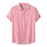 Aaiymet Havajska majica za muškarce Muška majica Ležerne prilike Summer Stripe majica s kratkim rukavima,