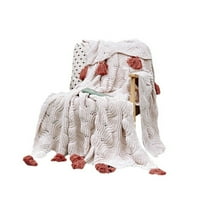 Zauzeo je posteljinu pletene bake sa tasselom super mekom toplo ugodno ukrasno pleteno bacanje za krevet