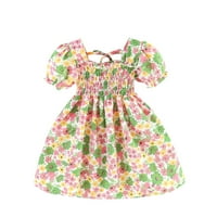 Rovga haljine za djevojčice Djevojke Djevojke kratki rukav Haljine Kids cvjetno tiskane princeze haljina odjeća modna odjeća