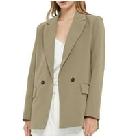 Kaputi za ženske modne čvrste boje dugih rukava dugmeta dugih rukava hapsni casual kaput jakna modne
