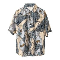Muške cvjetne košulje pamučno dugme dole tropske praznične majice sa džepom