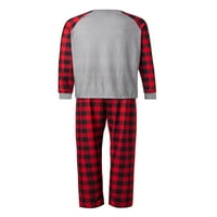 Porodica podudaranje božićne pidžame, baby rhoper crtani ekran tisak dugih rukava + plažene duge hlače za spavanje