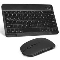 Urban punjiva Bluetooth tastatura i miš kombinirano ultra kompaktno tanka tastatura u punoj veličini i ergonomski miševi za MediaPad T 7. Mac Desktop PC laptop tablet i sve prozore - crna