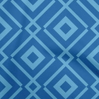 Onuone baršunaste srednje plave tkanine Geometrijski obrtni projekti Dekor tkanina Štampano od dvorišta
