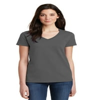 MMF - Ženska majica s kratkim rukavima V-izrez, do žena veličine 3xl - umukni i čučanj