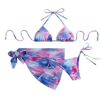 Niuer Women kupaći kostim svinja plivajući bikini set Halter vrat Push up kupaći kostim tri ženske žice-manje