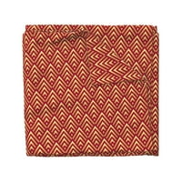 Pamuk Sateen Duvet Cover, King Cali King - Božić Art Deco Geometrijski Crveni zlatni Nouveau 1920S Vintage Ispiši posteljinu od kašike