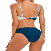 Ženski bikini set, lišće cvijeća Ispis grudnjaka sa niskim strukom, ljetni kupaći kupaći kostim