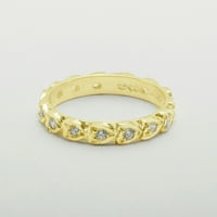 Britanci napravio 14k žuto zlatni kubični cirkoniji ženski vječni prsten - veličine opcija - veličine 4