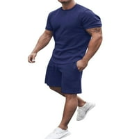 Bomotoo Muške Plavni vrhovi + kratke hlače Labavi kratki setovi za odmor modne čvrste boje Sportska