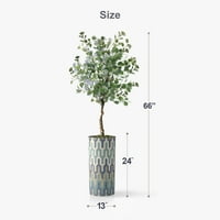 Umjetno stablo u modernom sadnjaku, lažna eukaliptus svilena stabla za unutarnji i vanjski ukras za dom - 66 ukupno visok