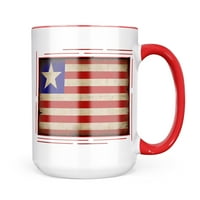 Neonblond Liberia Flag sa vintage lov na poklon za ljubitelje čaja za kavu