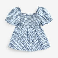 Ljetni modni puff rukavi O-izrez Dječji devojčice Majica kratkih rukava majica Dečja odeća Streetwears