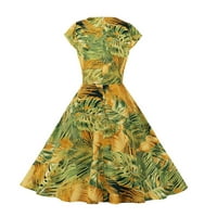 ABCNATURE Ljetne haljine za žene, ženske plaže Ležerne haljine na plaži cvjetni ispis kratkih rukava
