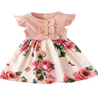 Elfinbe Baby Girl Child Toddler Ruffle Fly rukava Bow modna cvjetna A-line labava haljina, 2-4t