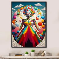 Art DesimanArt Sažetak Rainbow portret VIII Moderna žena uokvirena zidna umjetnička otiska u. Široko