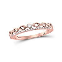 Jewels 10kt Rose Gold Womens Okrugli dijamant ROLO Link Spakirani prsten za band CTTW