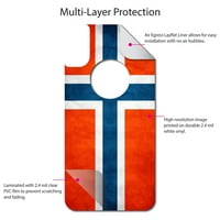 Distinconknk Custom kožnim naljepnicama Kompatibilan je s Otterbo Commuter za iPhone XS - Norveška Old Flag Crveno bijelo plava - Prikaži svoju ljubav prema Norveškoj