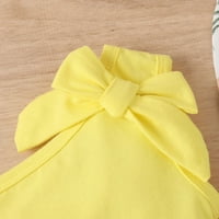 Djevojčica Djevojke Djevojke bez rukava ljetni cvijet od tiskani vrhovi suknje sa šeširom Slatkim setovima odijelo žute 90