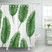 Šareni akvarel listova tropski dlan odlazi zelena banana prekrasna botana podrumska zavjesa za tuširanje