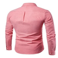 Paille muškarci s dugim rukavima Redovna fit bluza prednja džepna zabava tipke Formalne majice od tunika