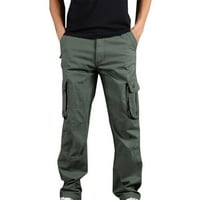 Teretne hlače za muškarce Veliki i visoki obični fit ravne noge Multi džepovi hlače pamučne udobne na