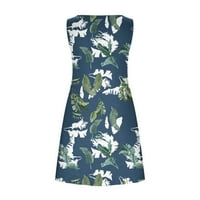 Ženska mini labava haljina s džepnim popustom cvjetni ispisano retro prodajezele-elegantno plaža za