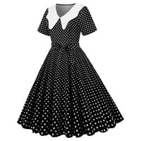 Ženske haljine Žene Party Casual Dots Ispiši kratki rukav 1950-ih Domaćica večernja party mamurska haljina