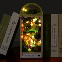 Knjiga Nook Minijature Police umetnite građevinski komplet Firefly Forest 3D Drvena rezervacija sa LED