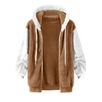Zip up fleece hoodie ženske prevelike jakne sa džepovima mekim toplinskim plišanim zimskim kaputima Sportski casual s-5xl