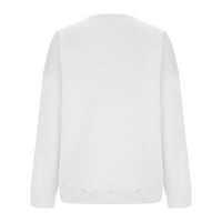 Trendi vrhovi za žene Modni ženski casual dugih rukava okrugli vrat dame labave dukseve na vrhu bluza na prodaju bijela