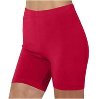 Žene Yoga kratke hlače Visoko struk Yoga Capris vježbajte bešavne vježbanje trčanja joge tajice čvrste boje elastični struk povucite nacrte pantalone crvene boje