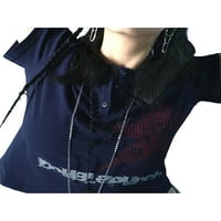 Bikopu ženska majica s kratkim rukavima s kratkim rukavima, zvjezdana majica s V-izrezom, dnevna ulična