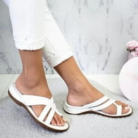 Ženske slajdes sandale boho vezeni prsten za prstenje na prstom Flop udobne ortotičke cipele za hodanje