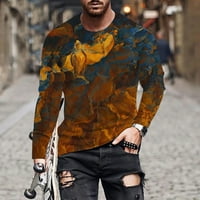 Smiješne majice za muškarce Grafički grafički vrat TEE Modni ispisani pulover Lagani duks povremeni