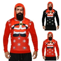 Zrbywb Jesen zimski modni muškarci džemper s kapuljačom Muška jesen zima Santa Snowflake i patchwork