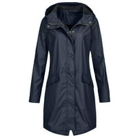 Knosfene plus veličina Žene kišni kaputi s dugim laganim jaknom na kapuljaču, žene vjetrovito-rukav