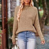 PIMFYLM Ženski pulover Dugi pulover Dukseri Dressy Khaki XL