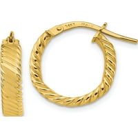 14K žute zlatne minđuše nazovite naređene obruče izrađene u Peru TF868