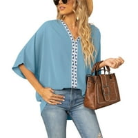 Ženski bluzovi od vrata s vratom Bluze za kratki rukav BOHO vezene ljetne casual udobne majice