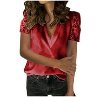 Ženska čipka majica kratkih rukava prevelizirani povremeni bluza s V-izrezom Tors Ljetna modna puna