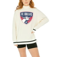 Ženska gameday Couture White FC Dallas moder Force izrez pulover Duks
