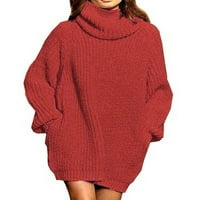 Viikei Womens Plus Dukseteri za žene Pleteni džemper Ženski džemper za žene Ležerne prilike pulover dugih rukava u pulover dugih rukava