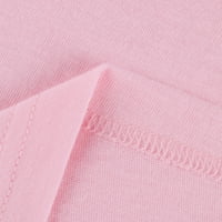 Yyeselk Roll up manžetne kratkih rukava za žene za slobodno vrijeme Okrugli izrez Labavi fit bluze trendi lijep srčani otisak ljetne tunike Pink xxl