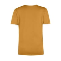 Ženska ljetna bluza Ženska Okrugla dekolte Kratki rukav Pulover Tunic Tops Modni casual pad ramena T-majice Tee Yellow l
