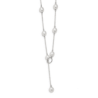 Sterling Silver Rhodium bijeli slatkovodni kulturni ogrlica za odabir
