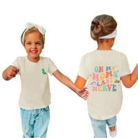 Djevojke odjeća Toddler Baby Boys Djevojka Udobna solidna boja Ispis kratkih rukava Pamučna majica TOP