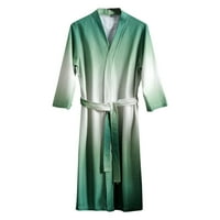 Gradient Pijamas Robe za žene duge lagane mekano spavanje za spavanje sa pojasom